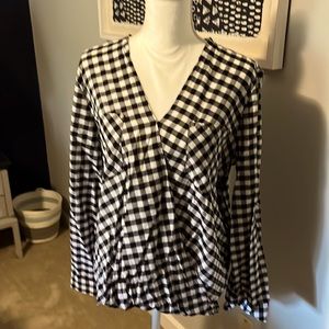 Michael Kors black and white cotton top